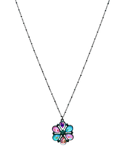 Colorful Floral Stone Necklace