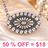 Western Rhinestone Concho Necklace
