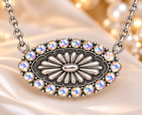 Western Rhinestone Concho Necklace