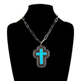 Western Cross Stone Necklace