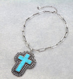 Western Cross Stone Necklace
