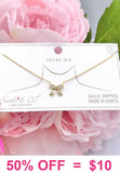 Gold necklace bling bow pendant