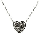 Western Floral Filigree Heart Necklace