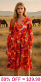 Orange & Pink Printed Dress