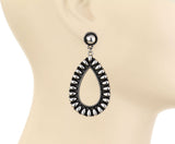 Silver studded teardrop earrings with stud post