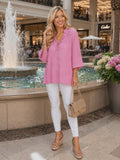 Pink ruffle v-neck top