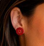 Bling Red star stud earrings