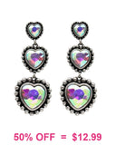 Bling Heart dangle earrings