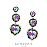 Bling Heart dangle earrings