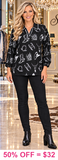 Black and White Western print blouse