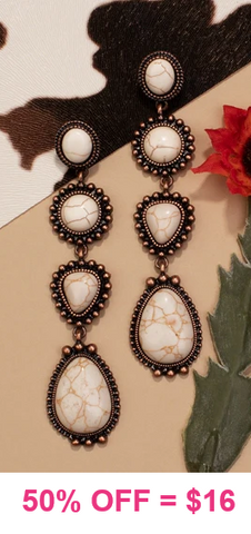 Copper & Cream dangle earrings