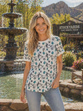 Western print top with cactus, horseshoes & Turquoise conchos