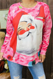 Santa Face Pink long sleeve top