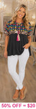 Colorful Tribal, Leopard, Black Top