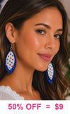 Blue glitter & stars earrings