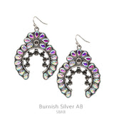 Bling Rhinestone silver squash blossom earrings