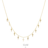 Gold Mini crosses necklace