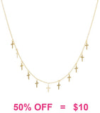 Gold Mini crosses necklace