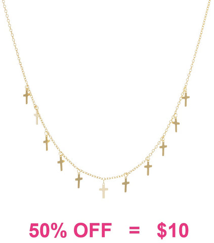 Gold Mini crosses necklace