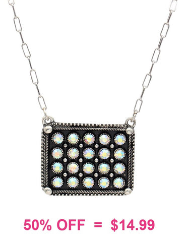Western Bling AB Rhinestone Necklace