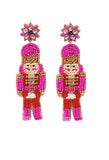 Pink Beaded Nutcracker earrings