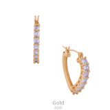 Gold Small Bling heart hoop earrings