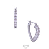 Silver Small Bling heart hoop earrings