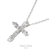 Mini bling cross silver necklace