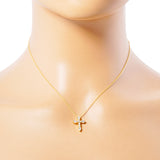 Mini bling cross Gold necklace