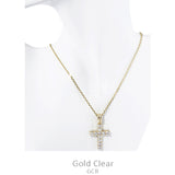 Bling Rhinestone cross gold necklace