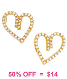 Pearl and Gold Heart stud earrings