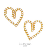 Pearl and Gold Heart stud earrings