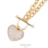 Gold chain necklace with Bling Rinestone heart pendant