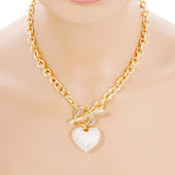Gold chain necklace with Bling Rinestone heart pendant