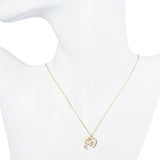 Pearl heart locket & key gold necklace