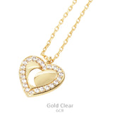 Gold heart moon cutout necklace