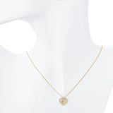 Gold heart moon cutout necklace