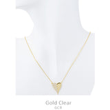 Dainty Gold heart necklace with bling