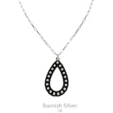 Silver studded teardrop necklace