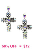 Ornate Bling cross earrings