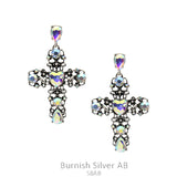 Ornate Bling cross earrings