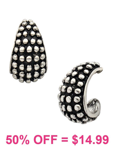 Silver studded chunky hoops