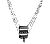 Silver Western design 3 layer necklace
