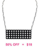 Burnished Silver studded bar necklace