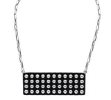 Burnished Silver studded bar necklace