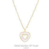 Pearl & Bling trim heart dainty necklace