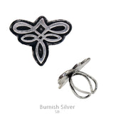 Boot Stitch design silver ring