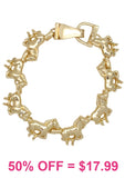 Gold Horses bracelet with magnetic clasp