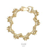 Gold Horses bracelet with magnetic clasp