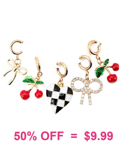 Cherry charm clasp 5 pc. set